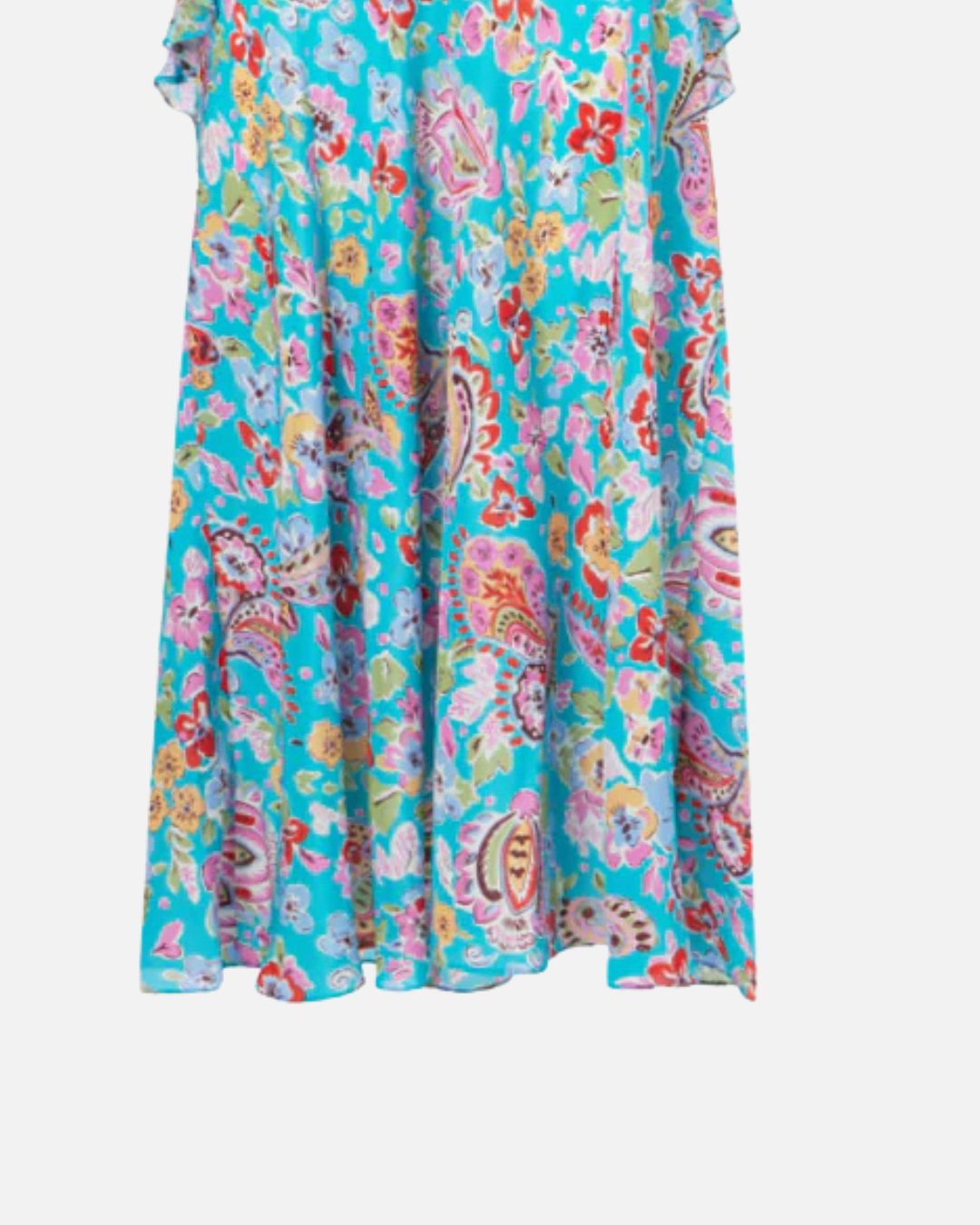 RIXO Evie Dress in Cara Floral Turquoise