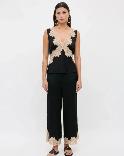 RIXO Marcela Trouser - Black