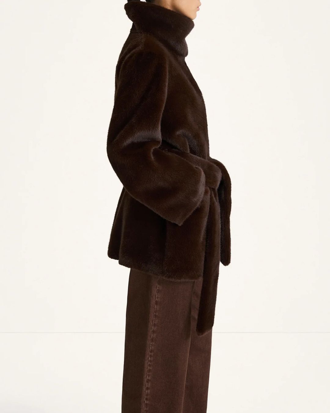 Stylein Hilani Faux-Fur Coat in Coffee