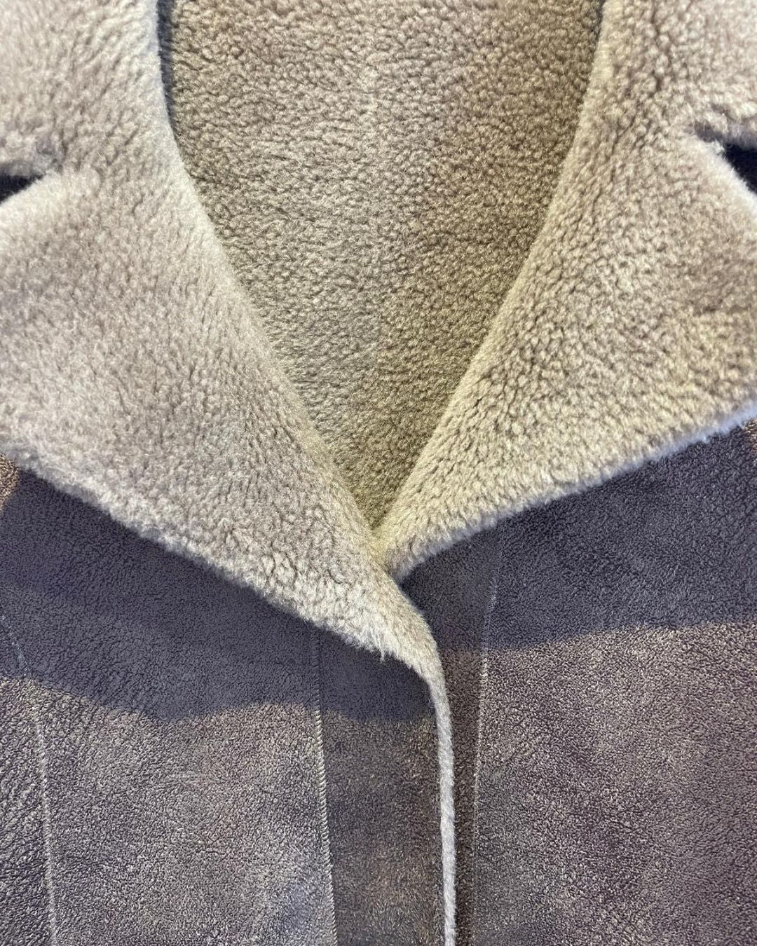 Oakwood Reversible Venus Lily Fur Wool Jacket in Taupe