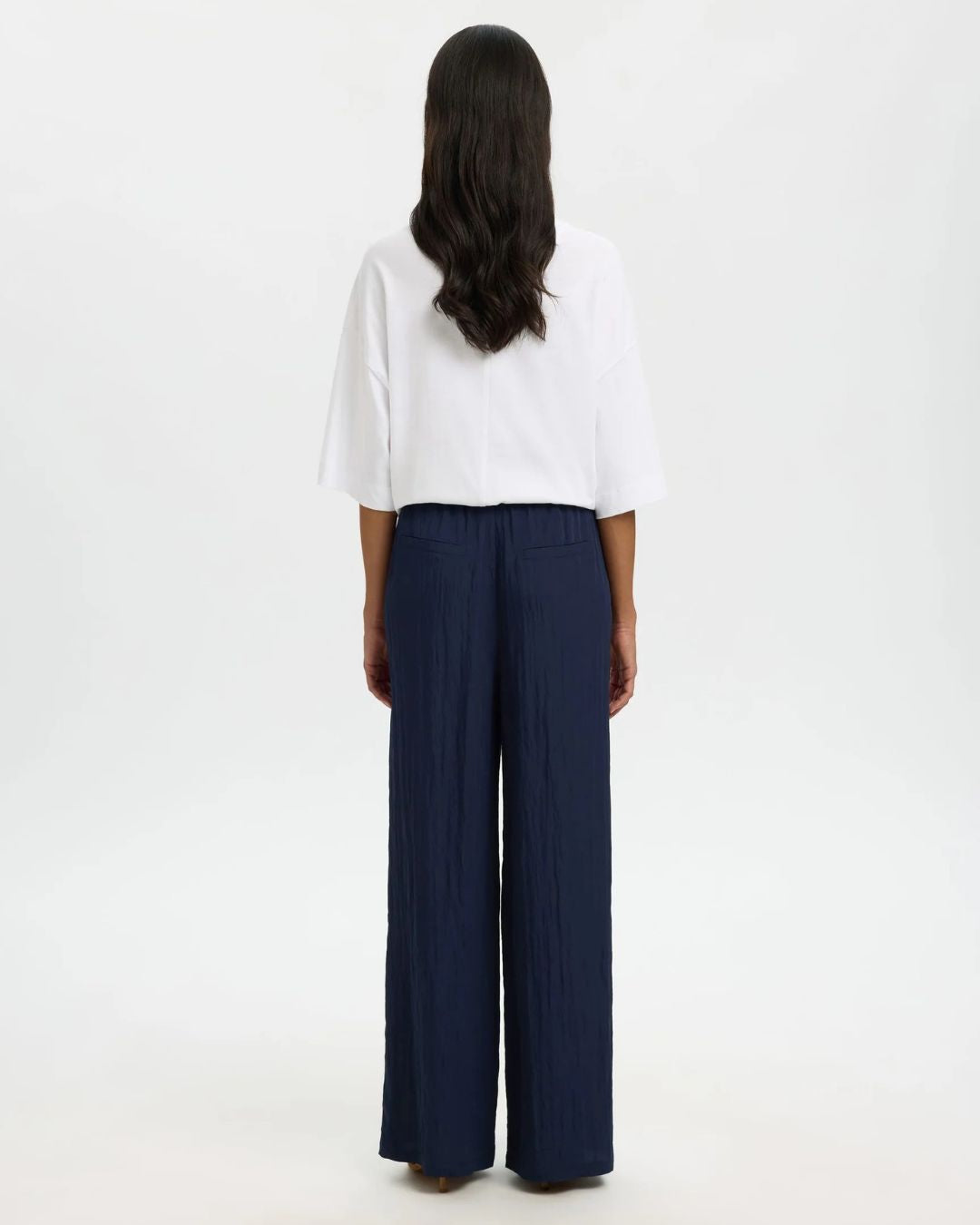 SELECTED Fiona Wide String Pant in Dk Sapphire