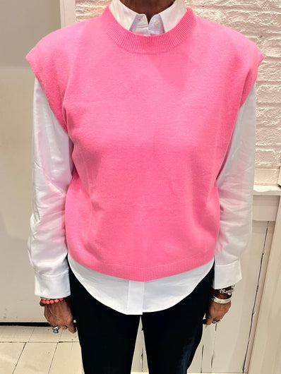 Colorush Lucca Crew Neck Tank in Cosmo