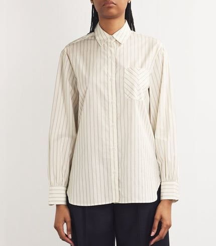 R&B Maxine Button Down Shirt in Ivory Stripe