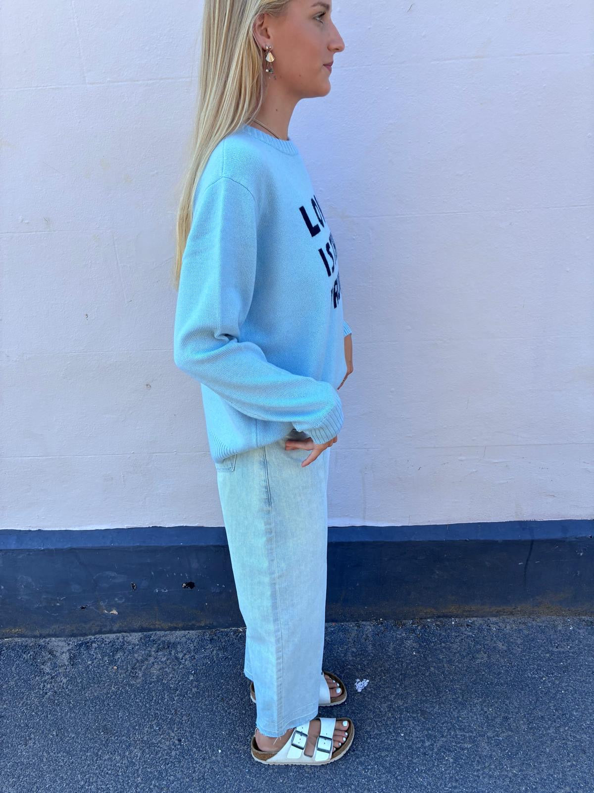 Bella Freud Love Is The Drug Jumper in Pale Blue