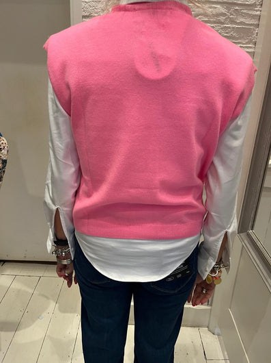 Colorush Lucca Crew Neck Tank in Cosmo