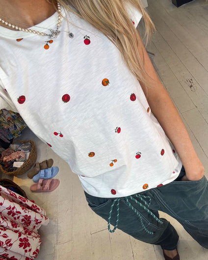 Rag & Bone All Over Baby Tomatoes Tee - Ecru