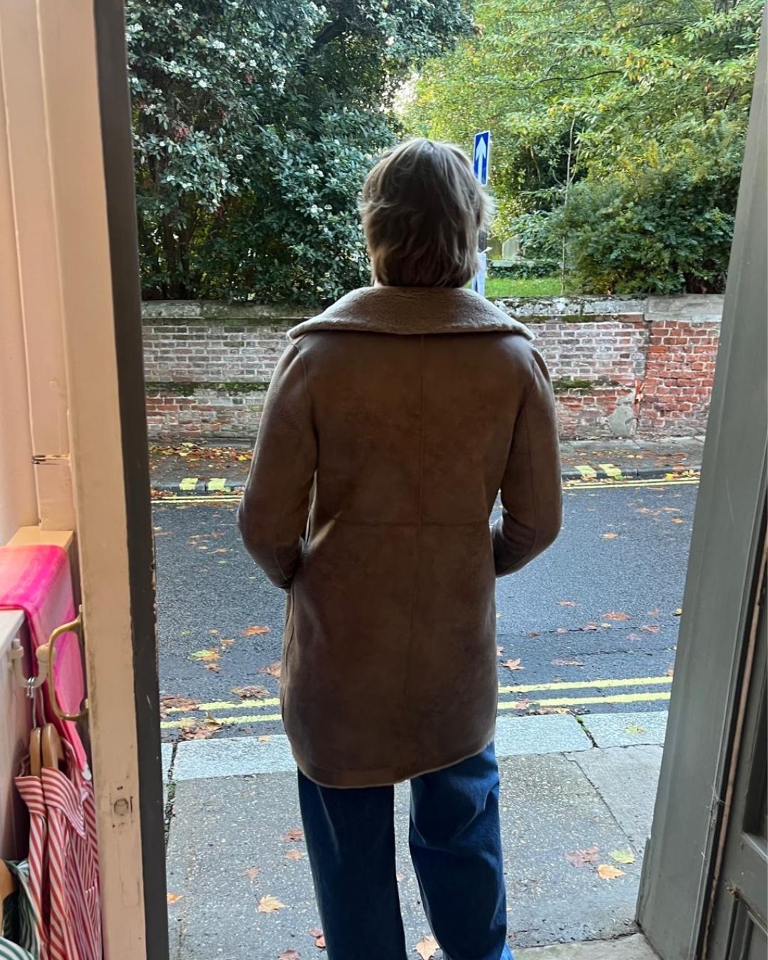 Oakwood Reversible Venus Lily Fur Wool Jacket in Taupe