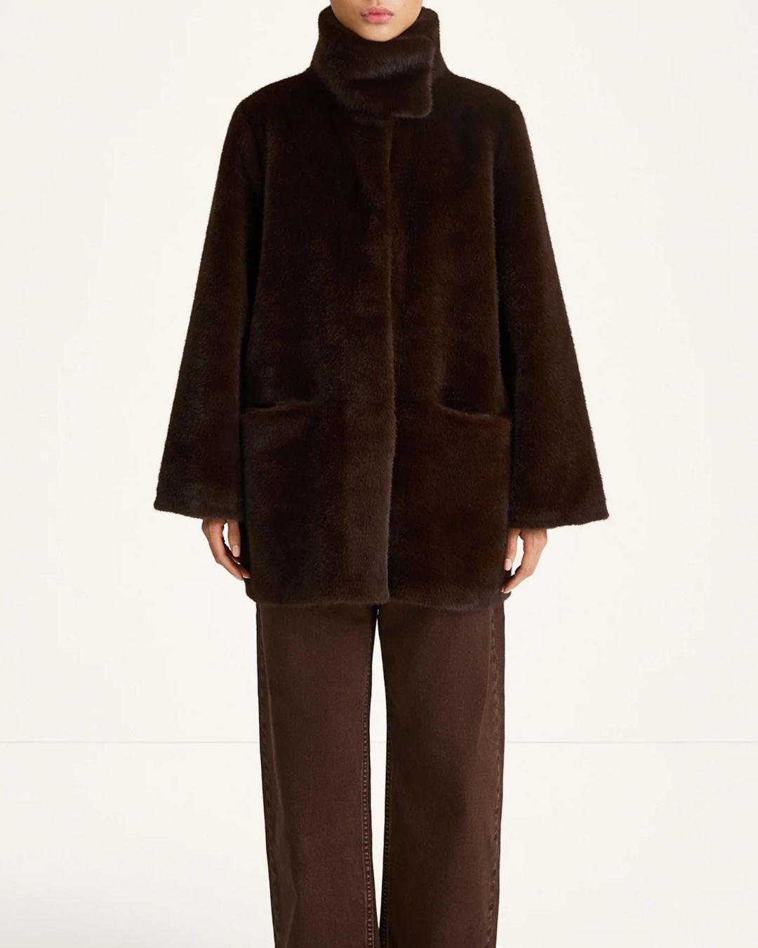 Stylein Hilani Faux-Fur Coat in Coffee