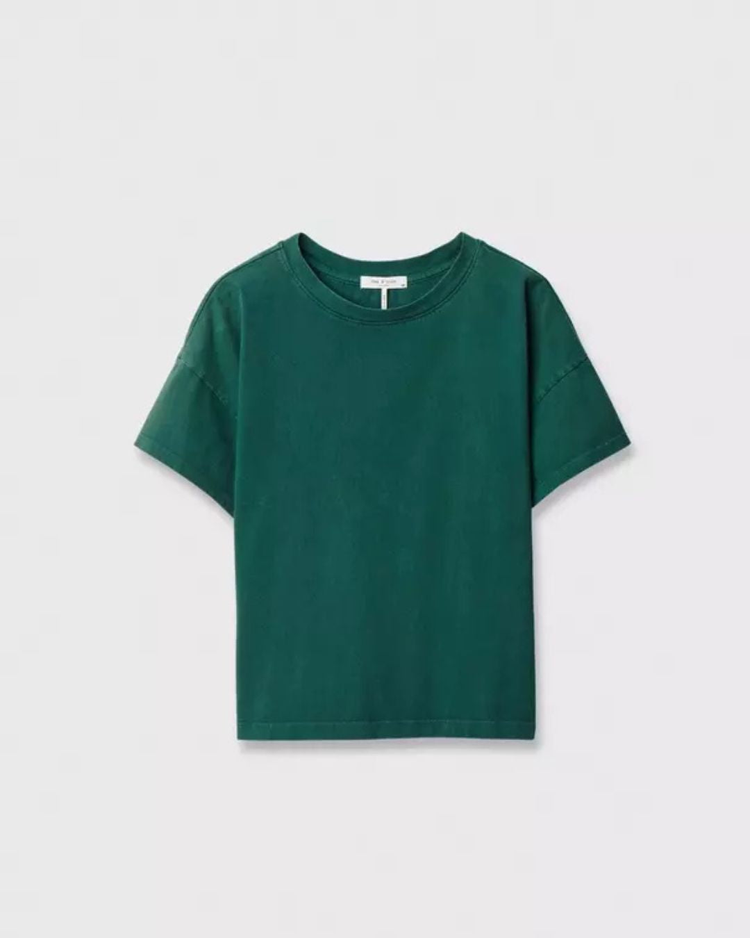 Rag & Bone Distressed Washed Kelly Boxy Tee - Forest