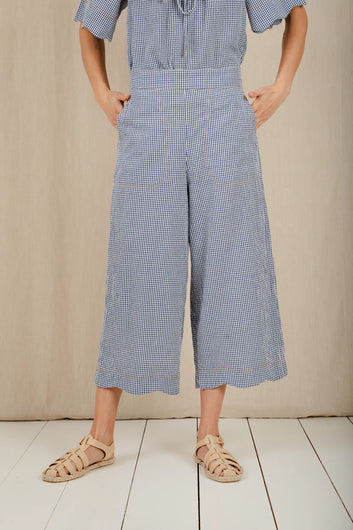 BONTE Aide Trousers in Navy Gingham
