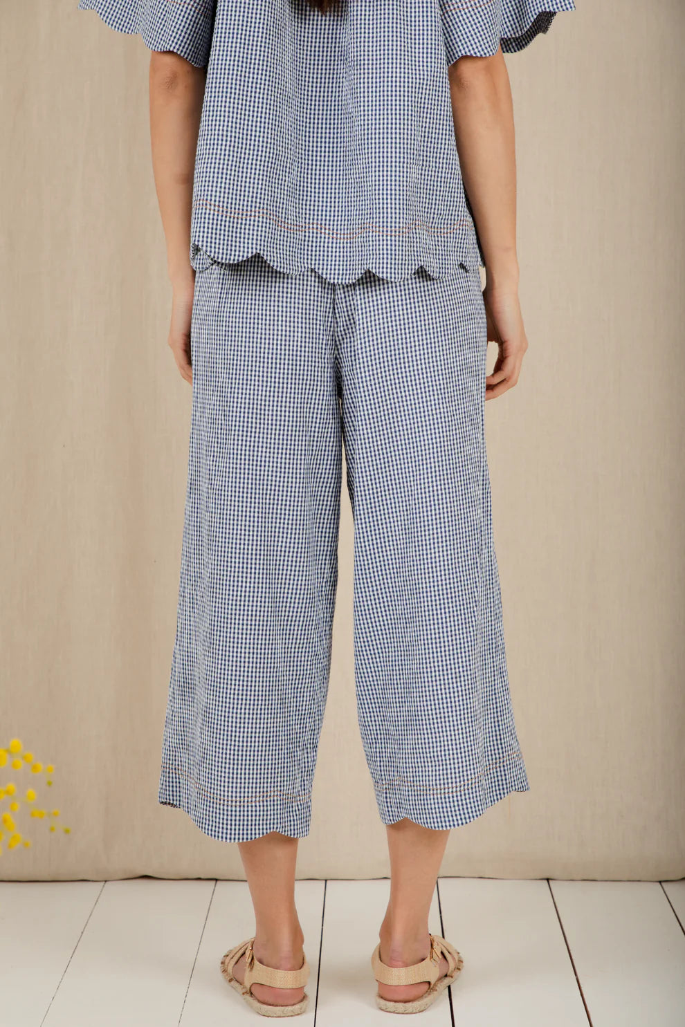 BONTE Aide Trousers in Navy Gingham