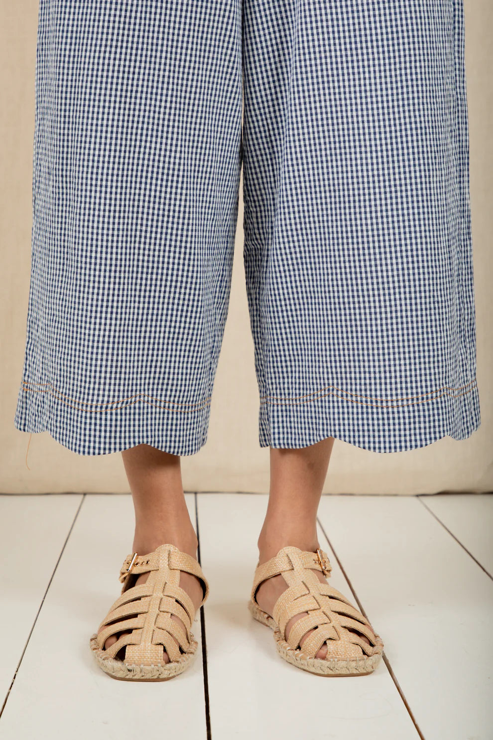 BONTE Aide Trousers in Navy Gingham