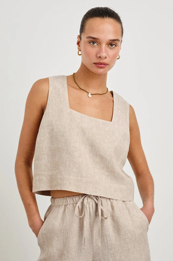 RAILS Akira Top in Heathered Flax