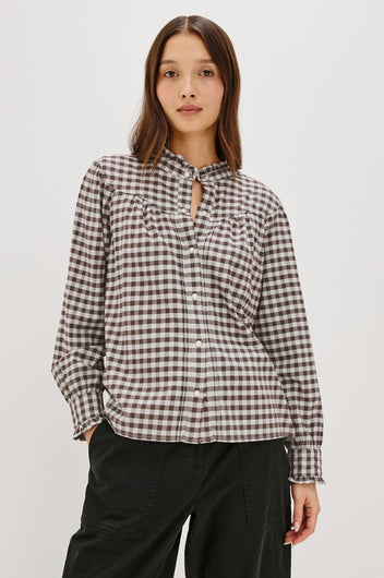 RAILS Alanna Checked Shirt in Chocolate Chip