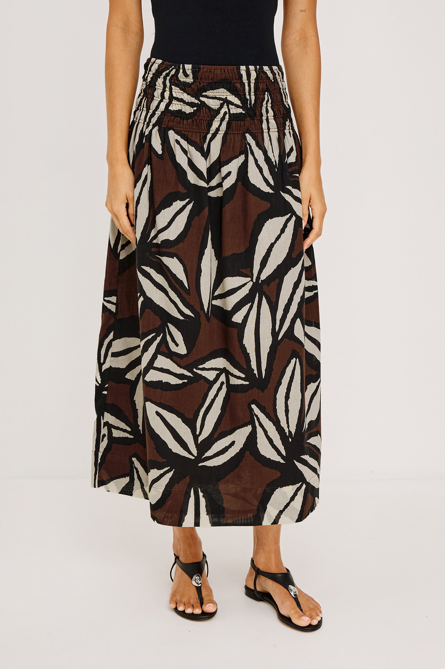 Rails Alessa Midi Skirt – Cocoa Floral