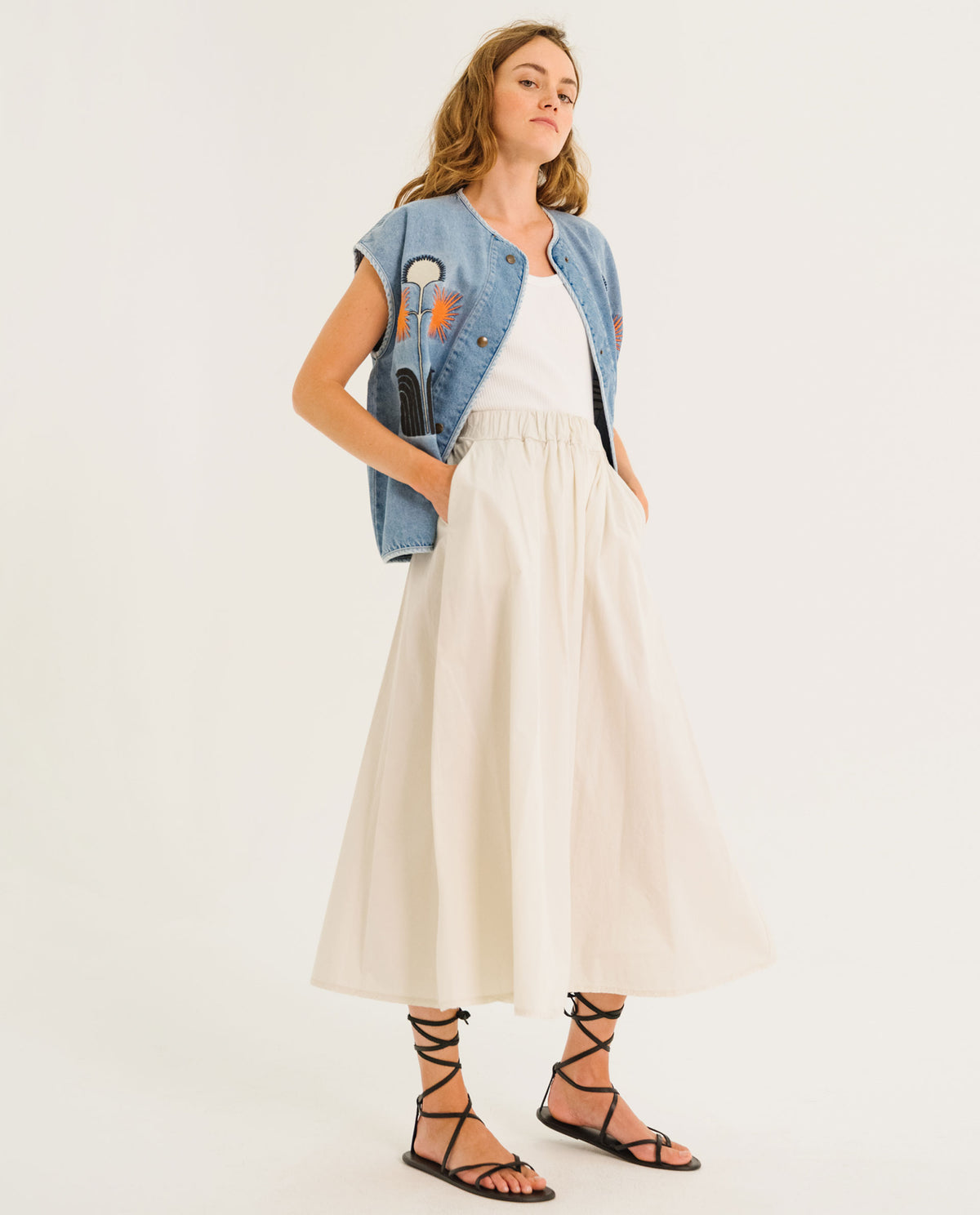 Tinsels Alex Skirt in Chalk