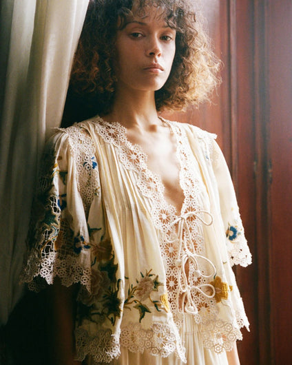 Sea New York Adonna Emb SL Top - Cream