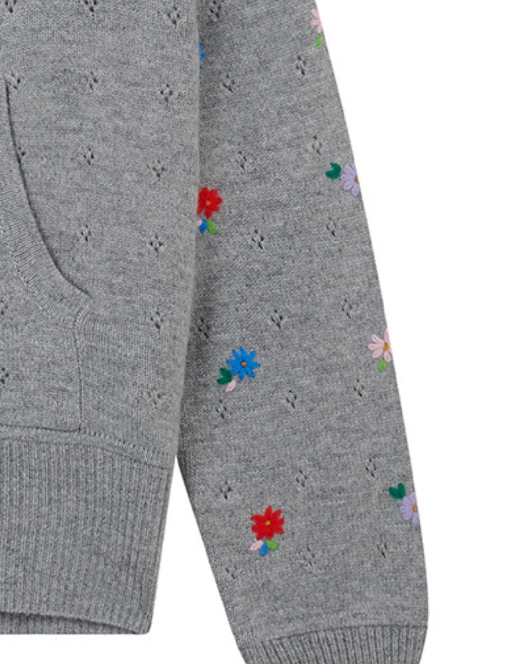 Jumper 1234 Embroidered Floral Hoodie - Smoke
