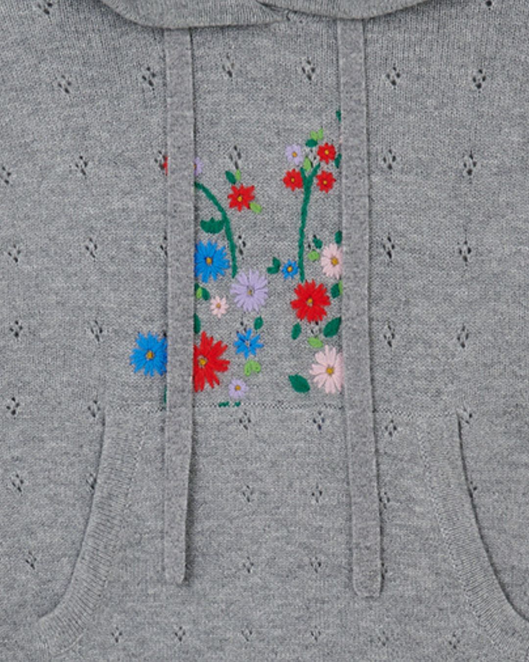 Jumper 1234 Embroidered Floral Hoodie - Smoke