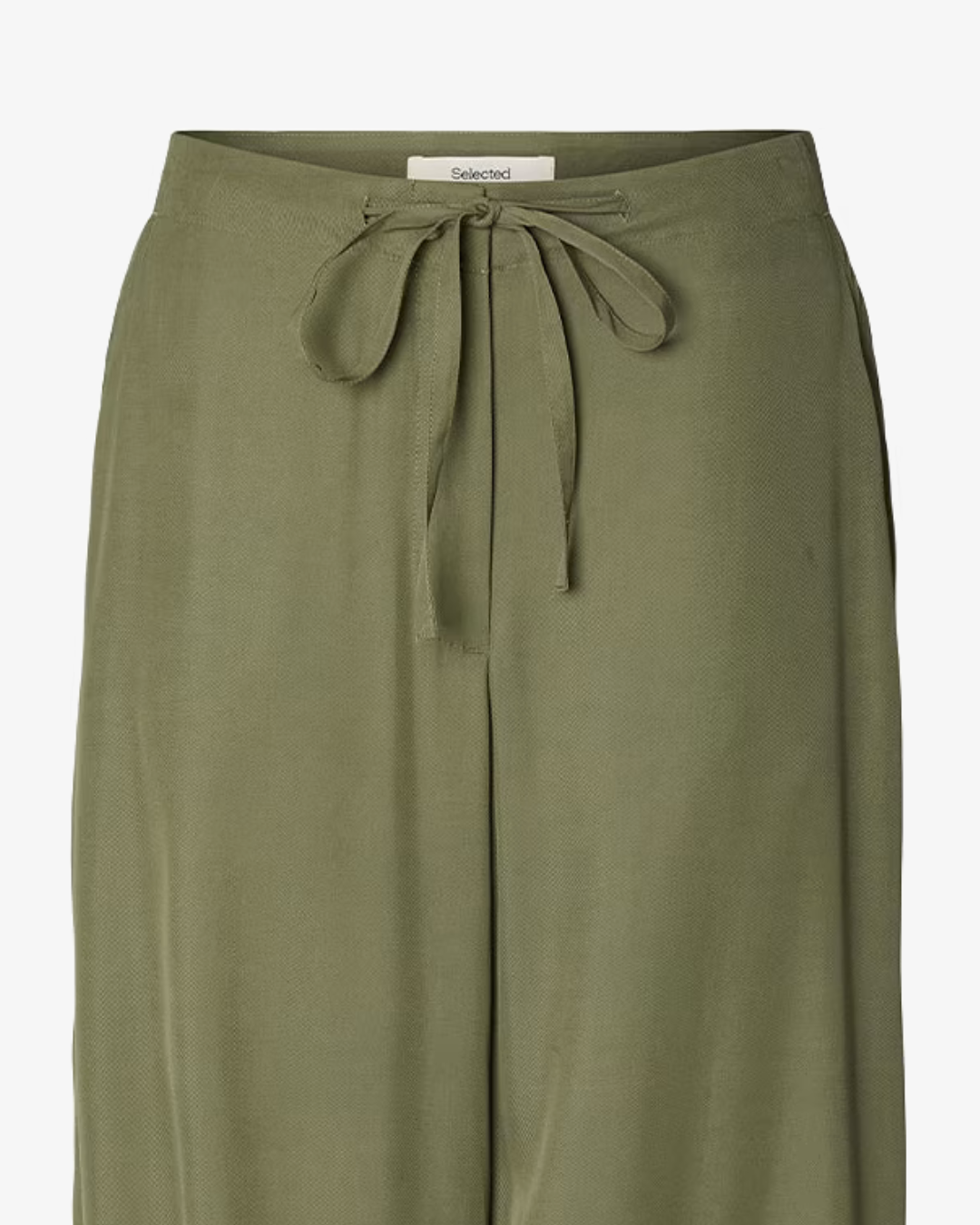 SELECTED Beatrice Wide Pant in Deep Lichen Green