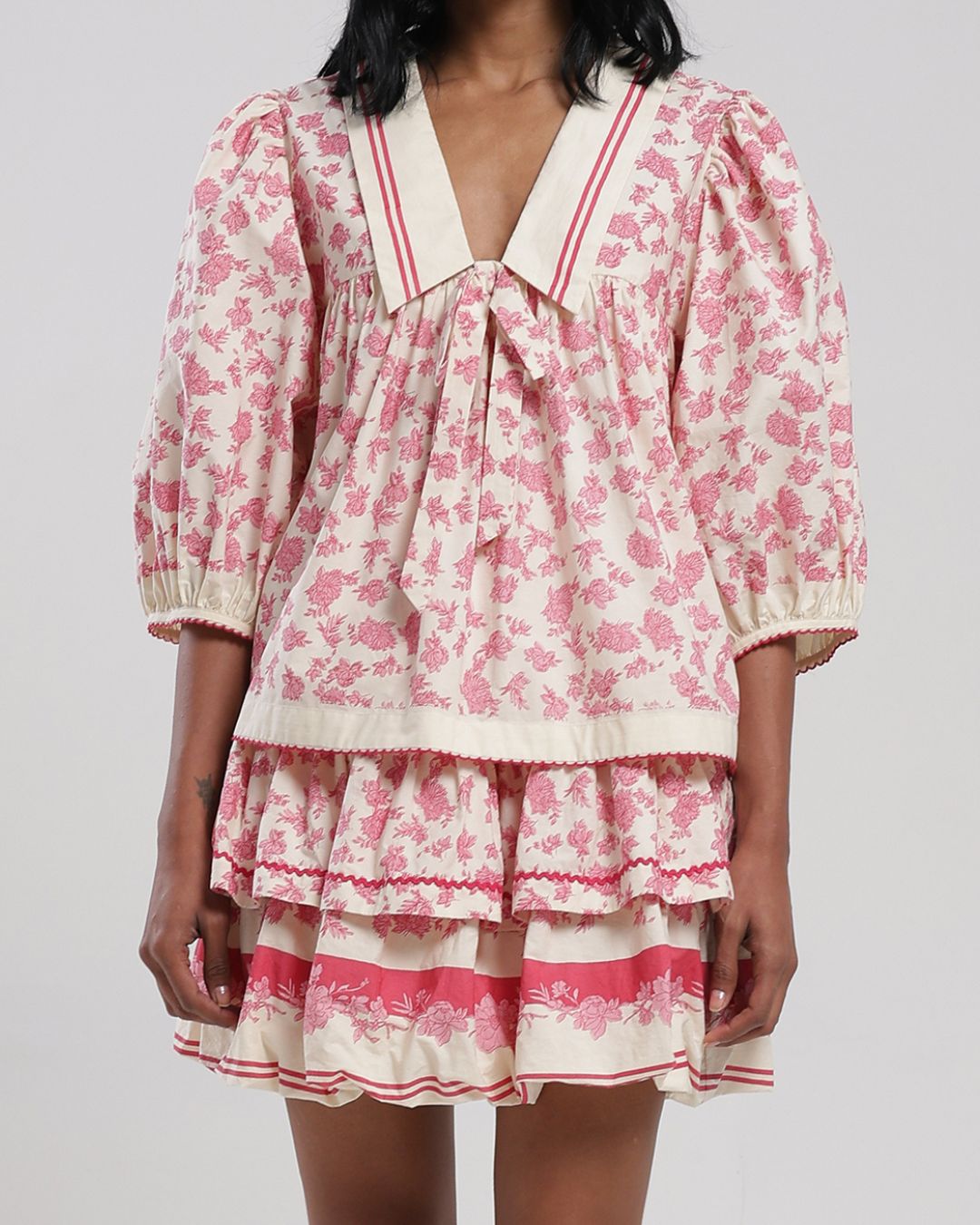 Viam Sahara Printed Blouse in Pink