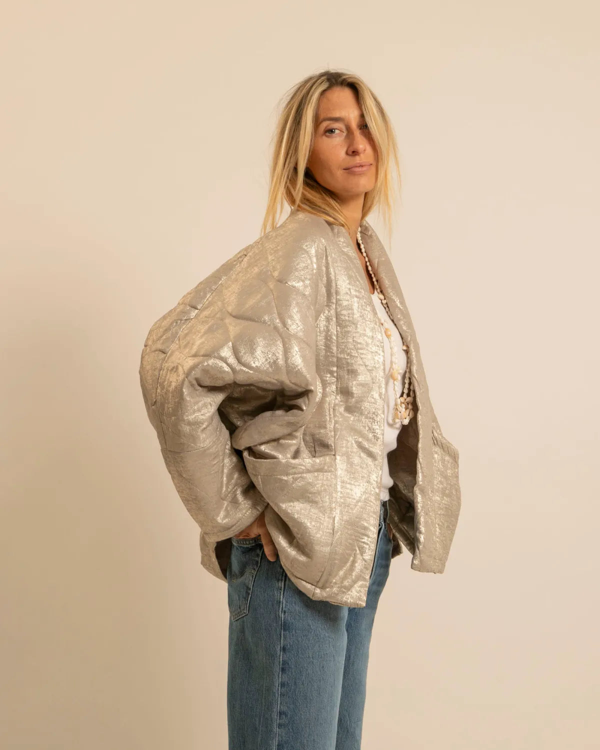 AOKYANOS Chicago Metallic Kimono