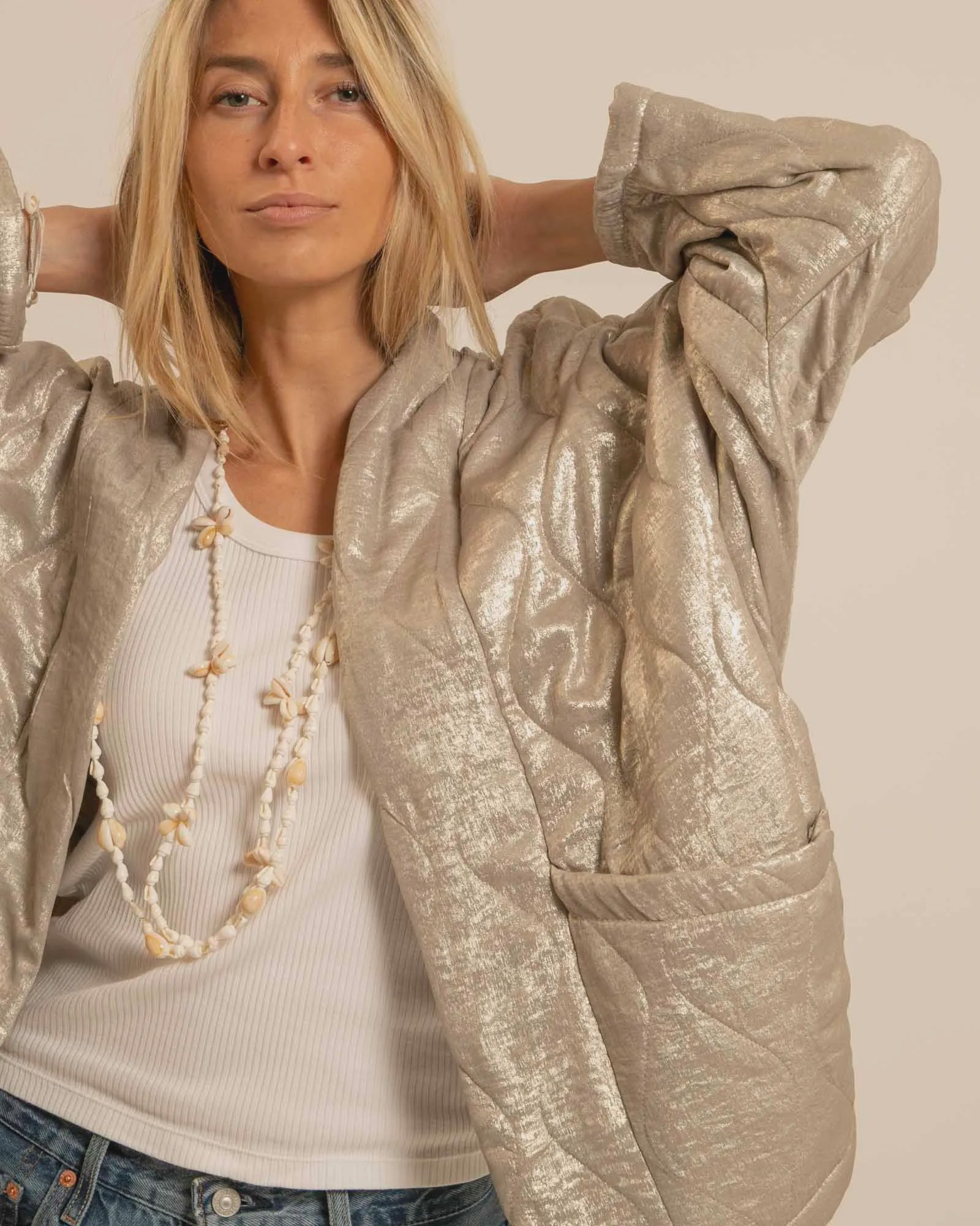 AOKYANOS Chicago Metallic Kimono