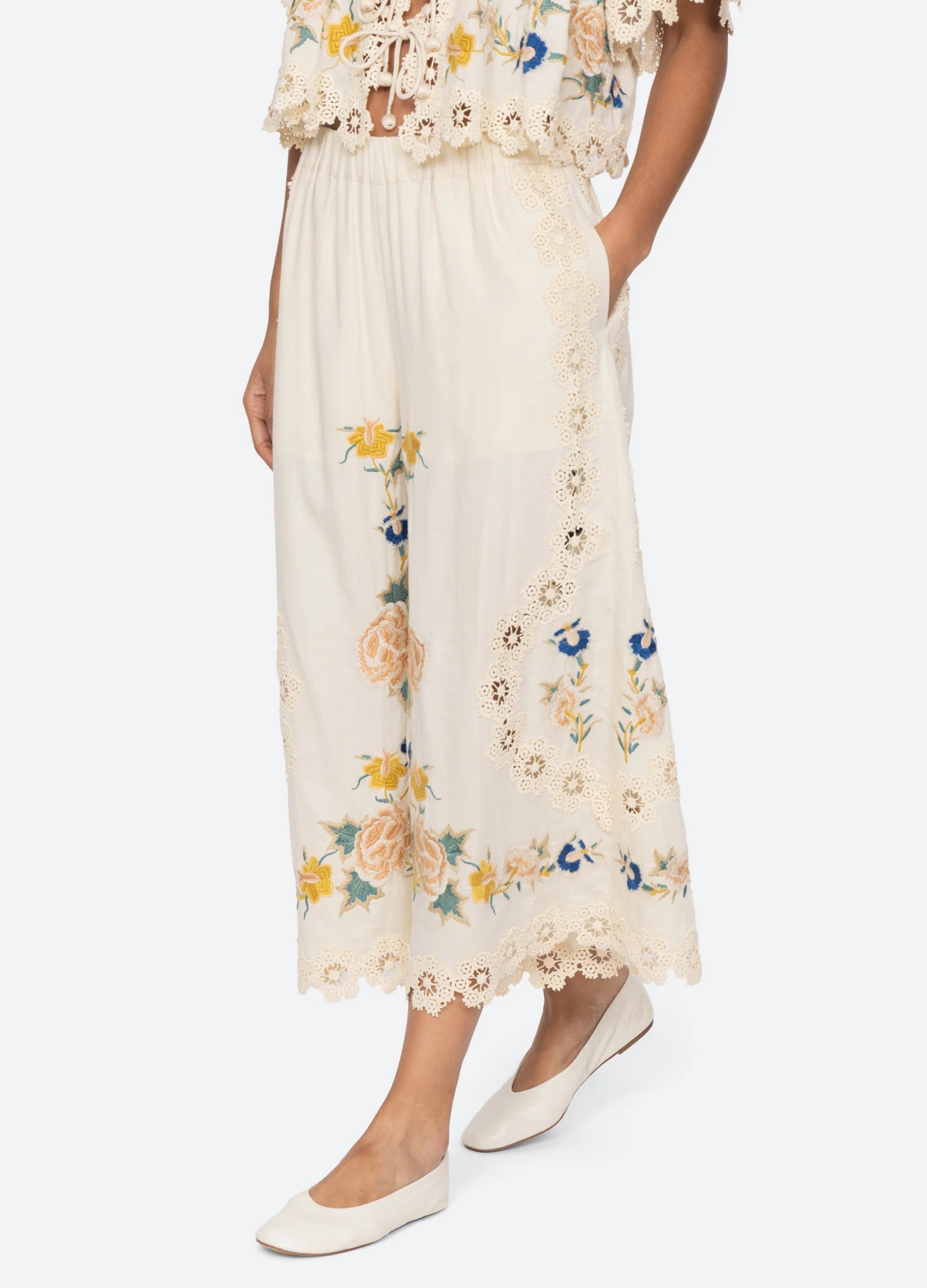 Sea New York Adonna Emb Pant - Cream