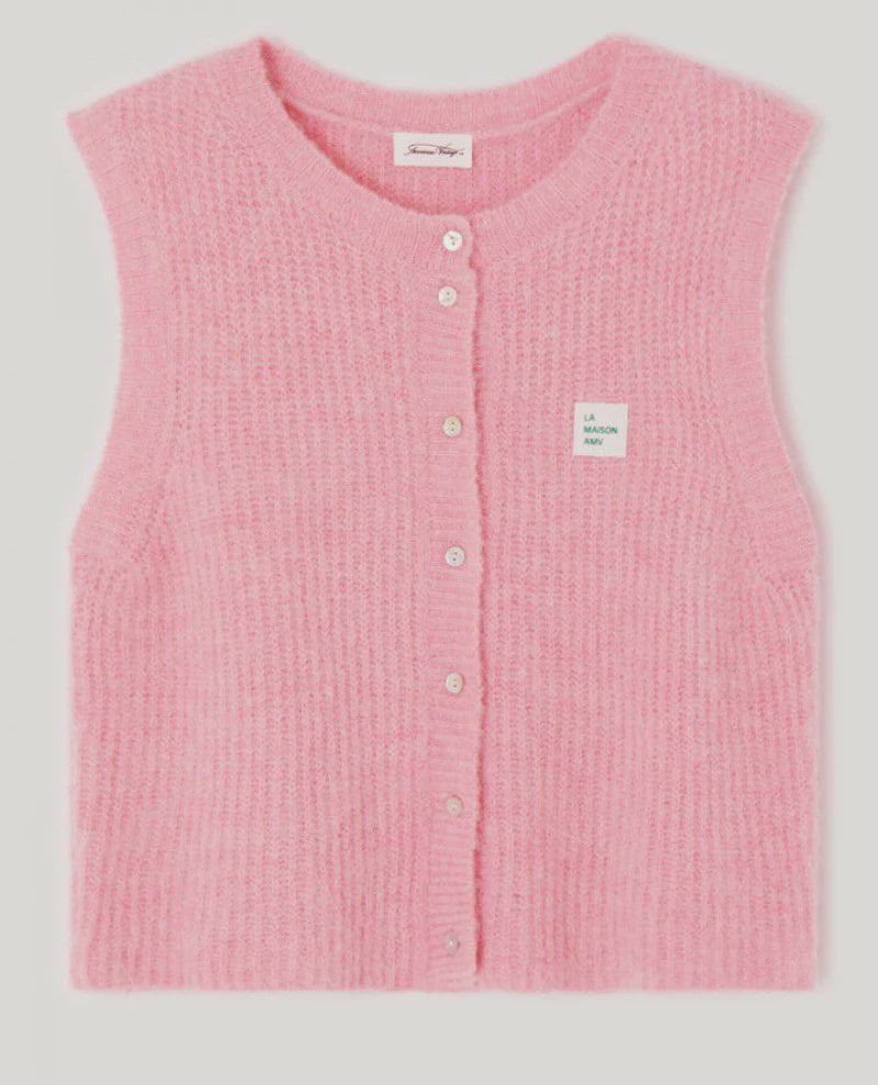 American Vintage East 19 SL Knit Vest in Orchid Chine