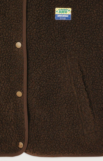 American Vintage Hoktown Fleece Gilet - Chestnut