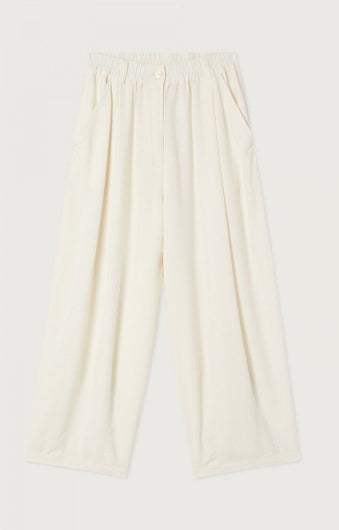 American Vintage OzuTown Linen Mix Trousers - Pearl