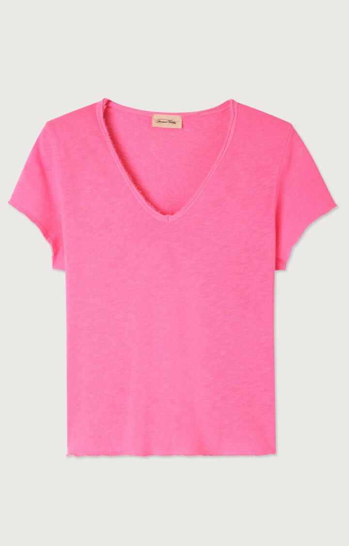 American Vintage Sonoma 02 SS V Neck Tee - Pink Acid