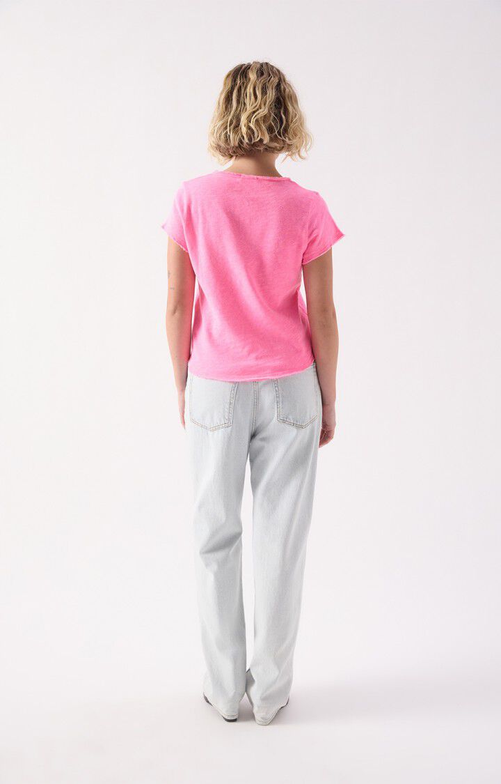 American Vintage Sonoma 02 SS V Neck Tee - Pink Acid