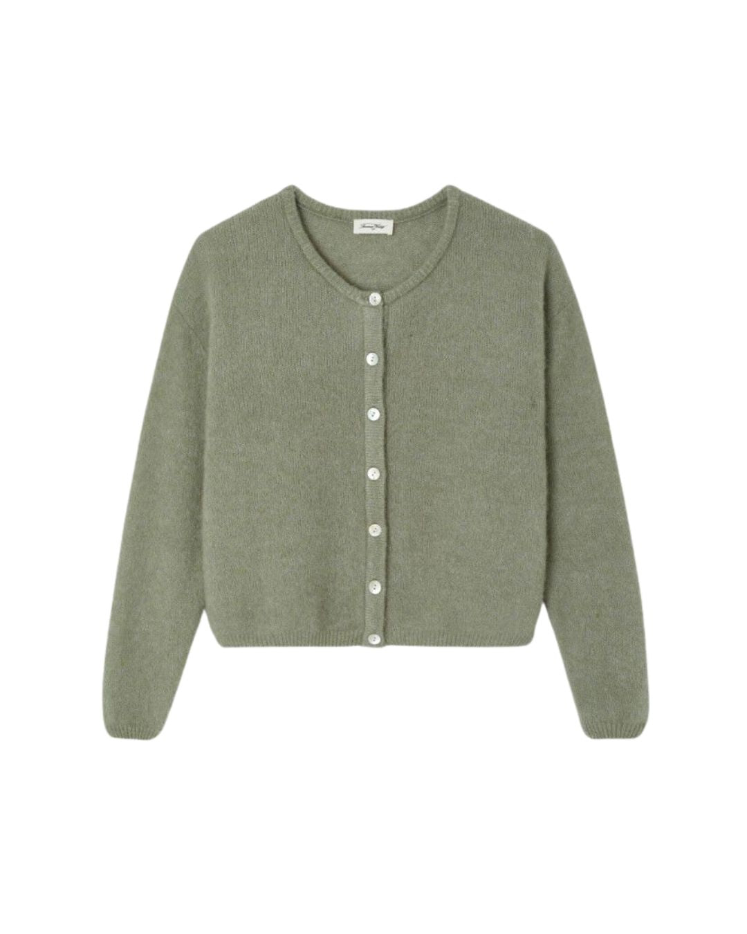 American Vintage Vitow Knit Cardigan in Khaki Chine