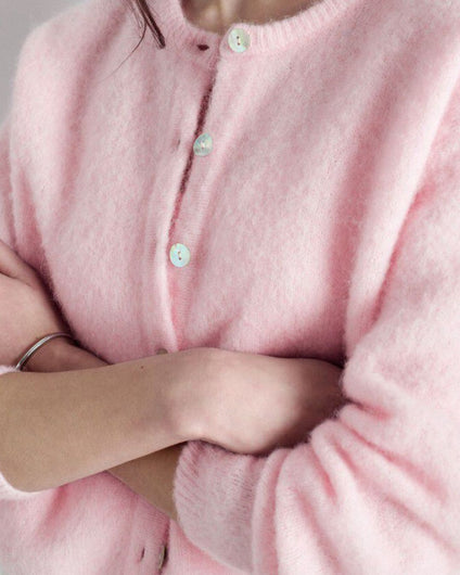 American Vintage Vitow Knit Cardigan in Sugared Almond