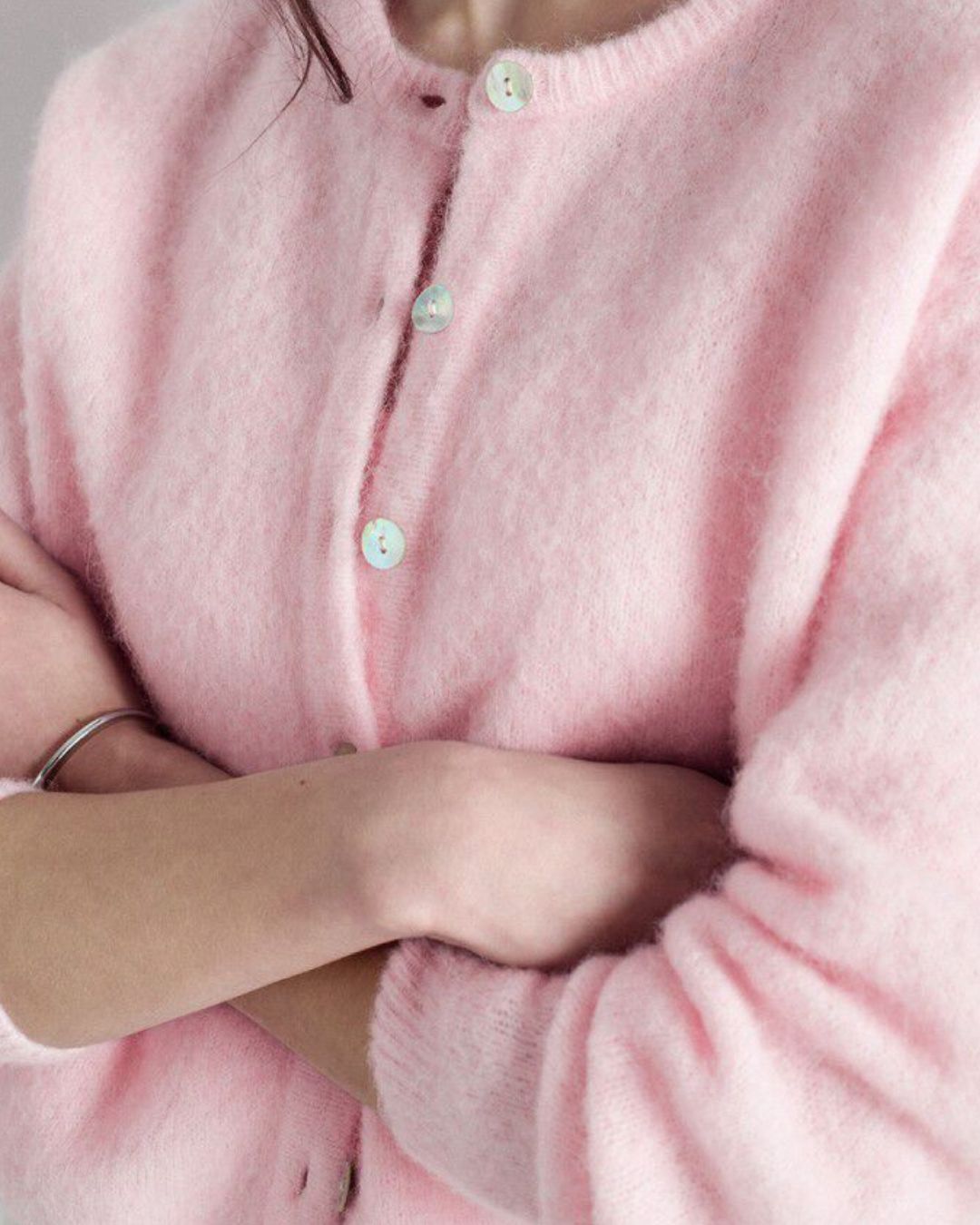 American Vintage Vitow Knit Cardigan in Sugared Almond
