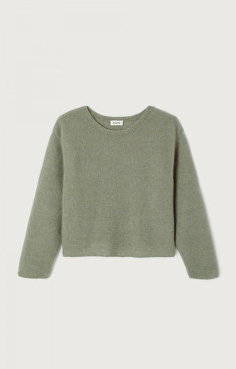 American Vintage Vitow Knit Jumper in Khaki Chine