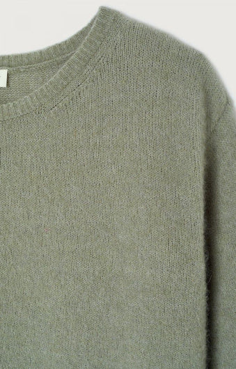 American Vintage Vitow Knit Jumper in Khaki Chine