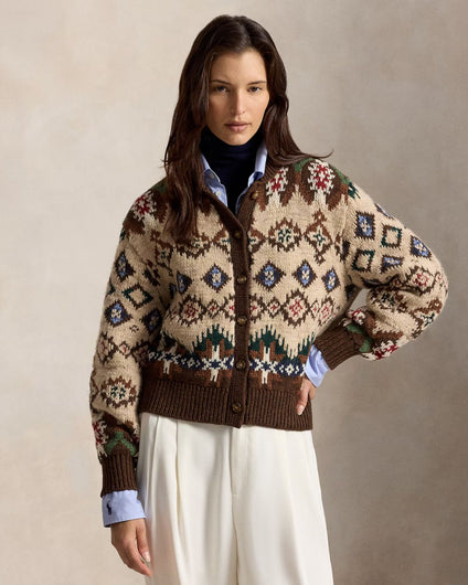 Ralph Lauren Intarsia Chunky Knit - Oatmeal, Brown