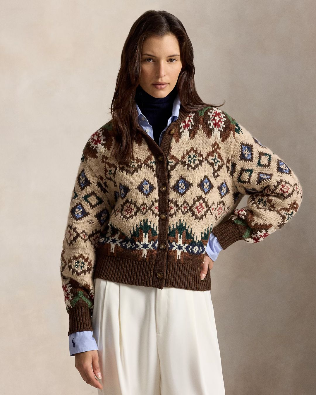 Ralph Lauren Intarsia Chunky Knit - Oatmeal, Brown
