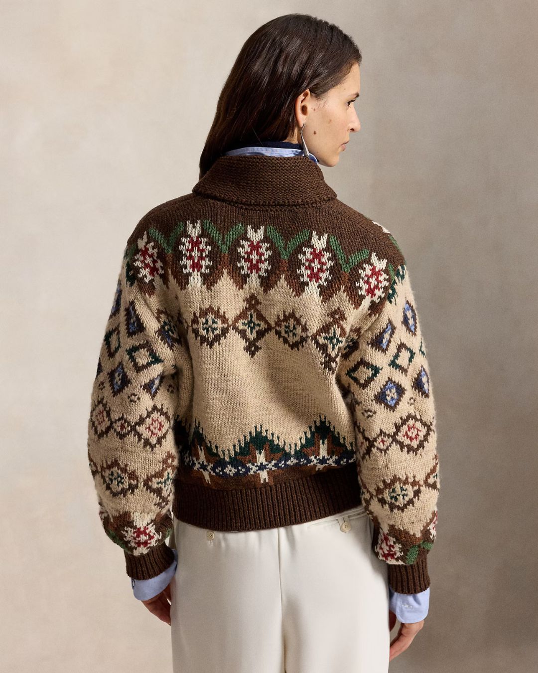 Ralph Lauren Intarsia Chunky Knit - Oatmeal, Brown