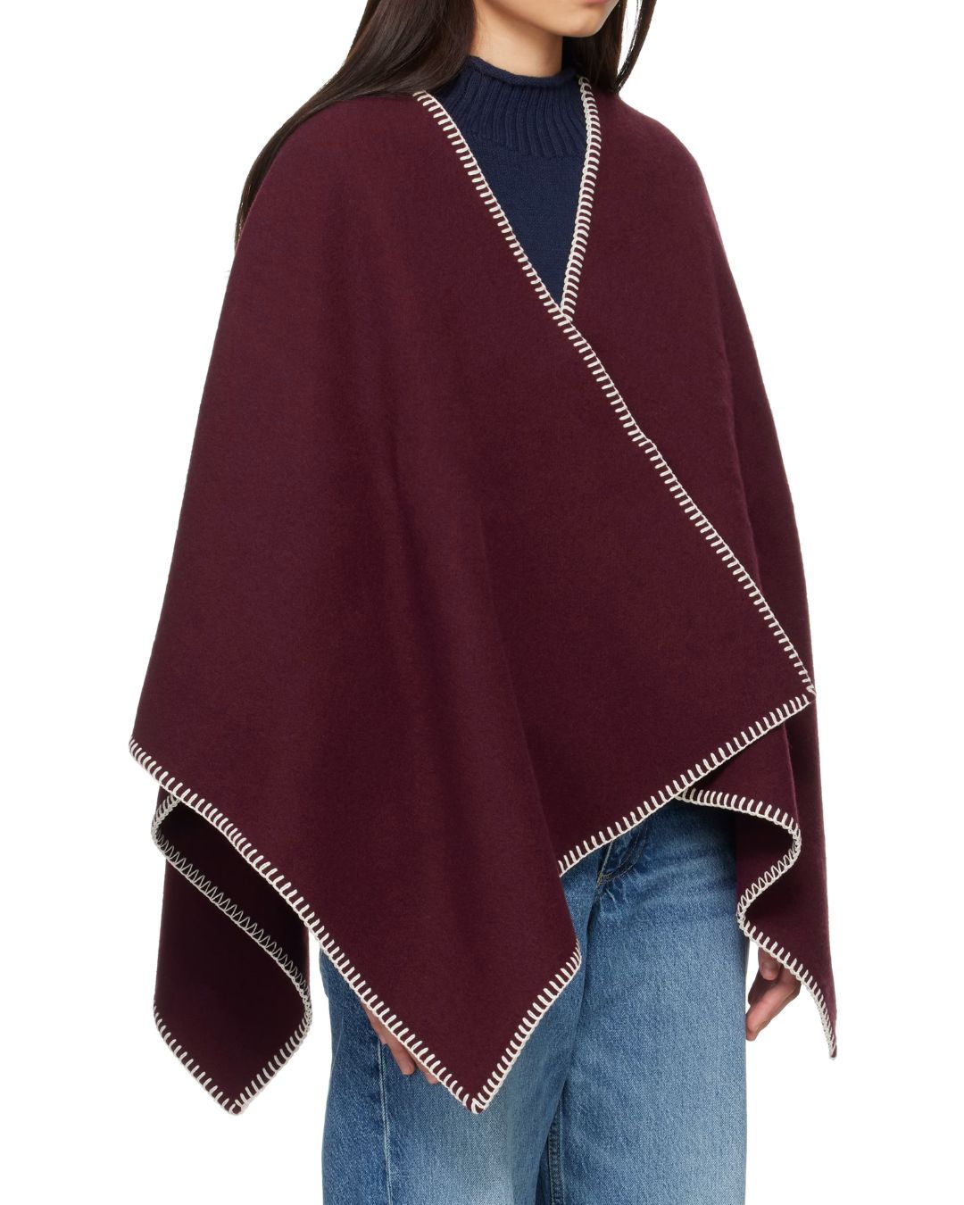 Rag & Bone Ingrid Poncho - Burgundy