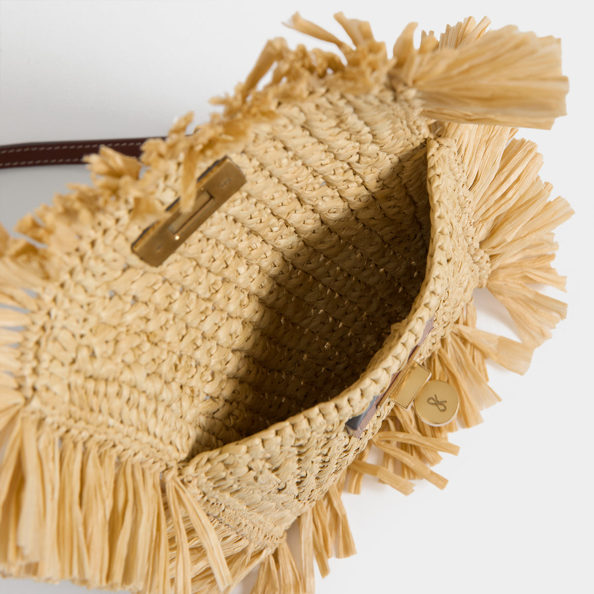 Anya Hindmarch Phone Pouch in Raffia