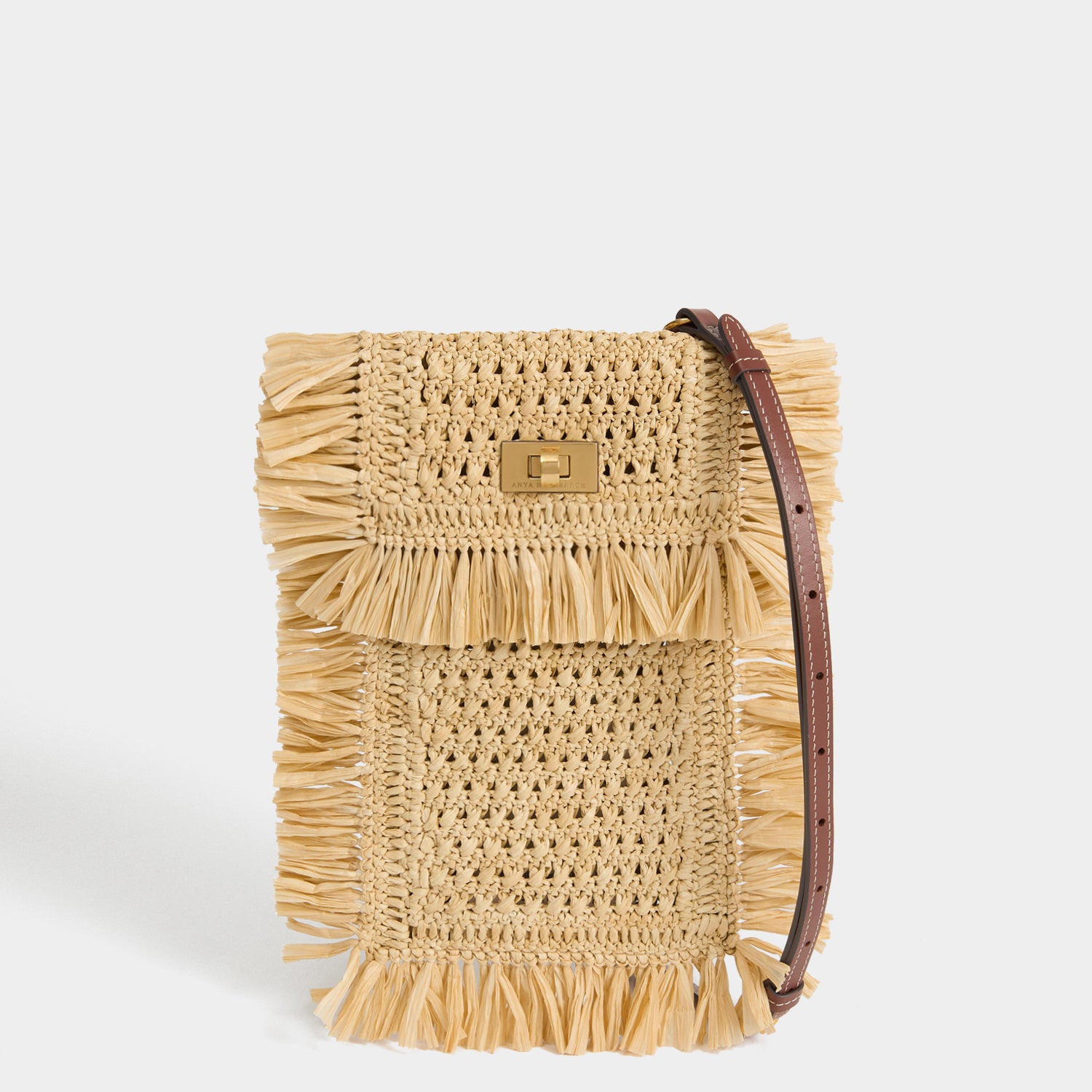 Anya Hindmarch Phone Pouch in Raffia