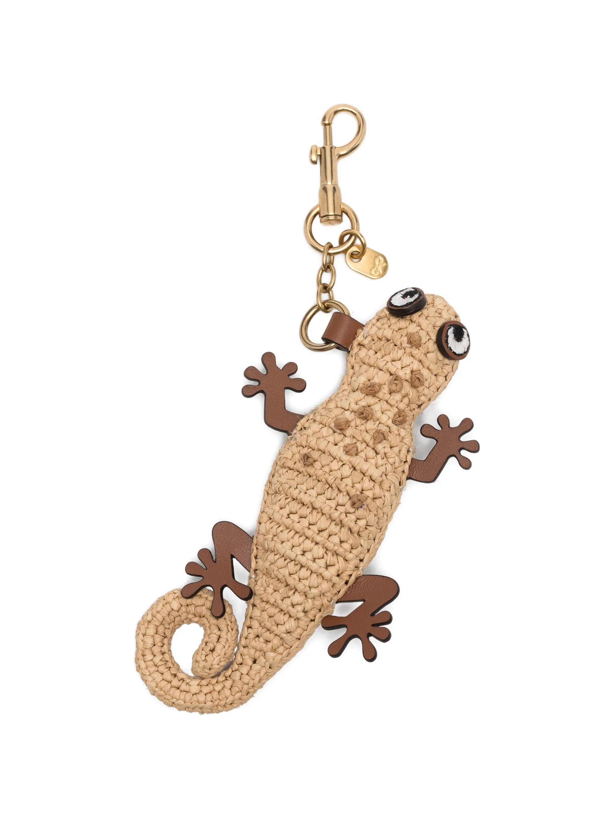 Anya Hindmarch Gecko Charm in Raffia