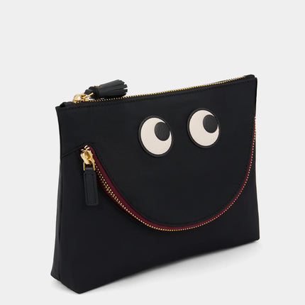 Anya Hindmarch Happy Eyes Pouch in Black