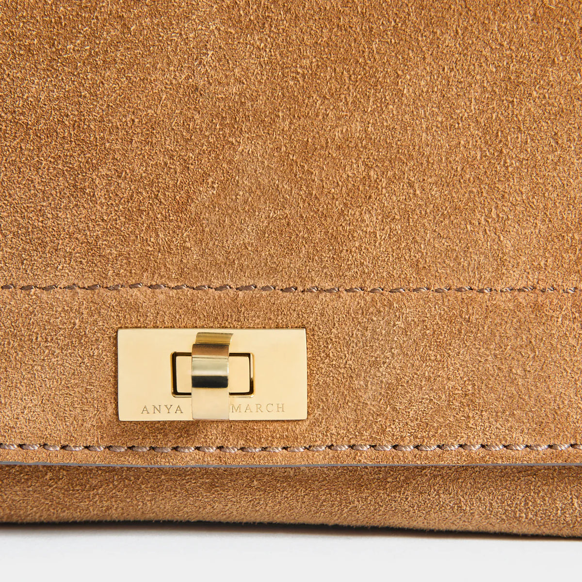 Anya Hindmarch Mortimer Crossbody Reverse Suede in Pecan