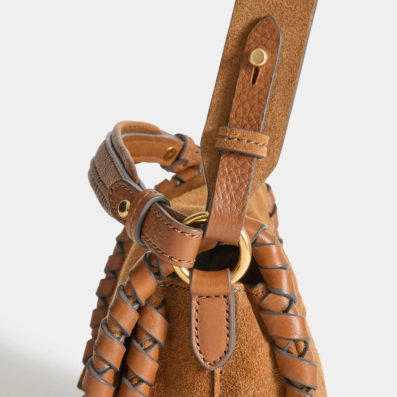 Anya Hindmarch Mortimer Crossbody Reverse Suede in Pecan