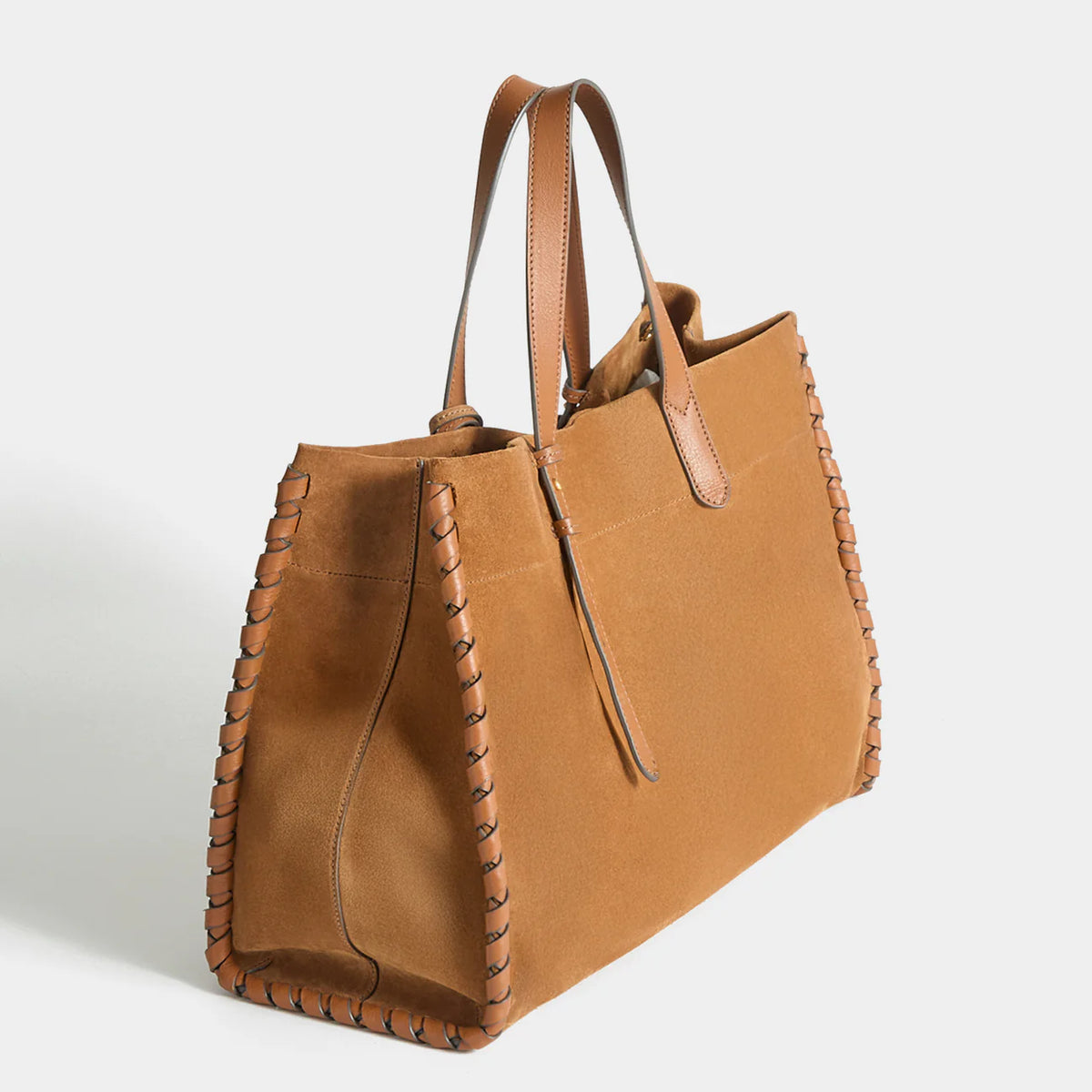 Anya Hindmarch Mortimer Tote in Reverse Suede Pecan