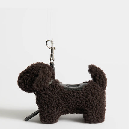 Anya Hindmarch Dog Poo Bag Charm – Chocolate Shearling